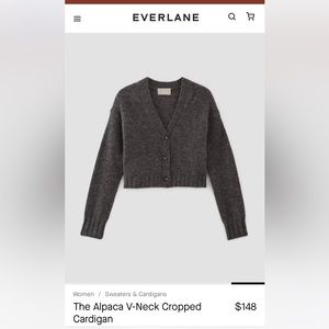 Everlane Alpaca V-Neck Cropped Cardigan